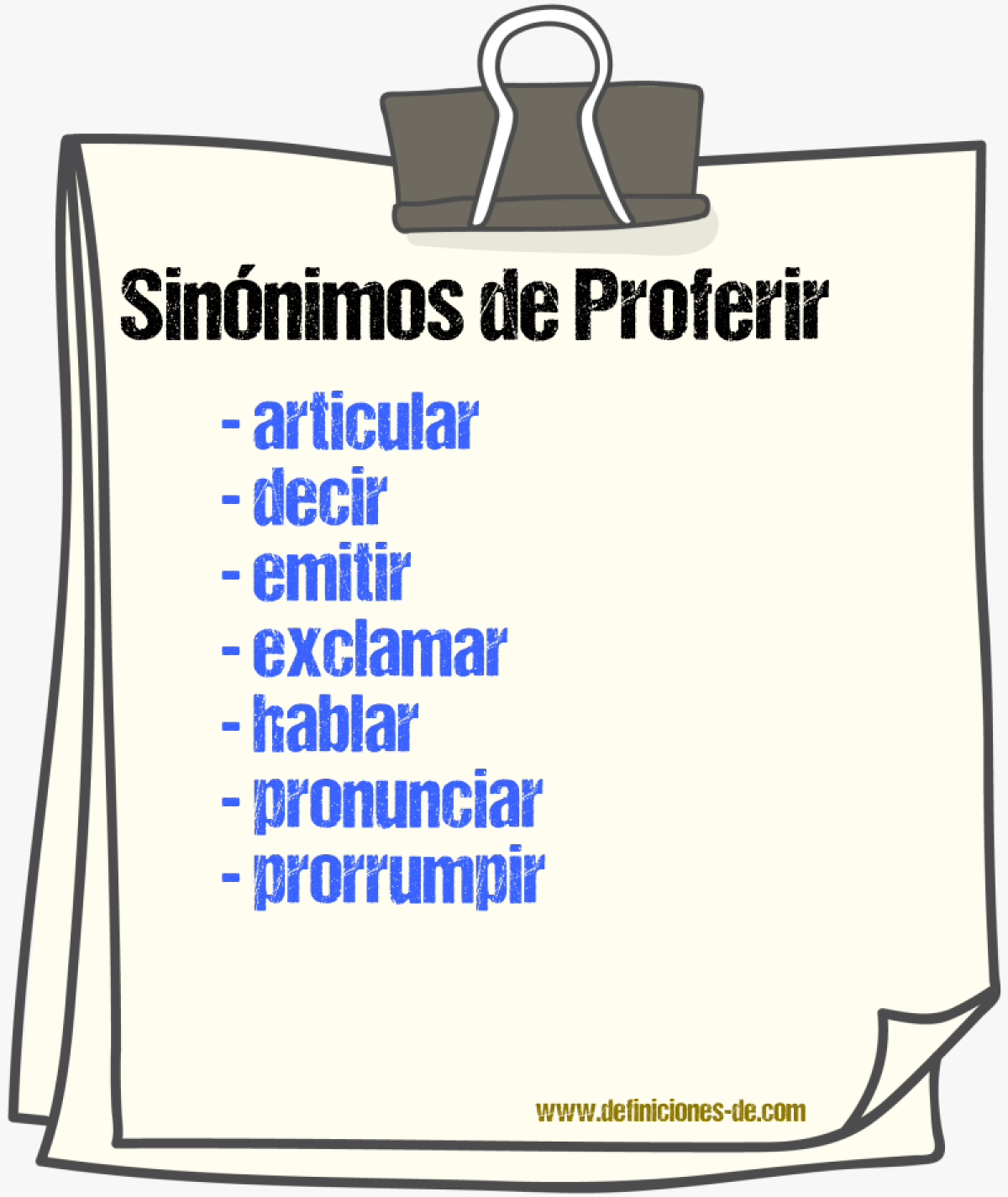 Sinnimos de proferir