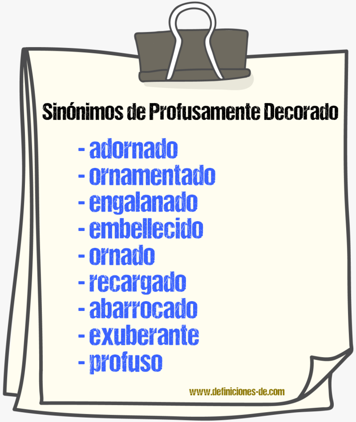 Sinónimos de profusamente decorado
