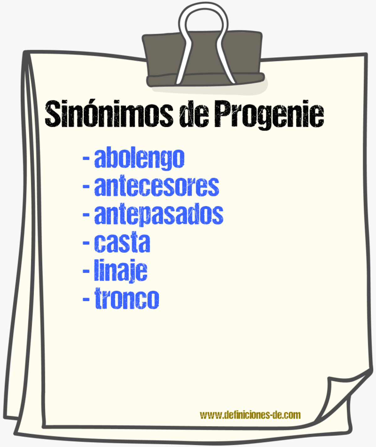 Sinónimos de progenie