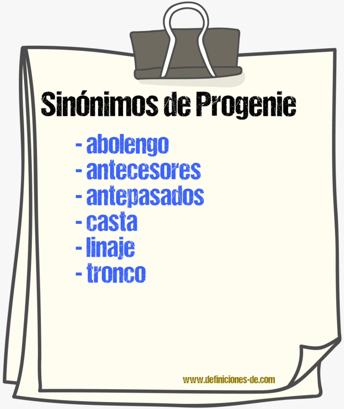 Sinnimos de progenie