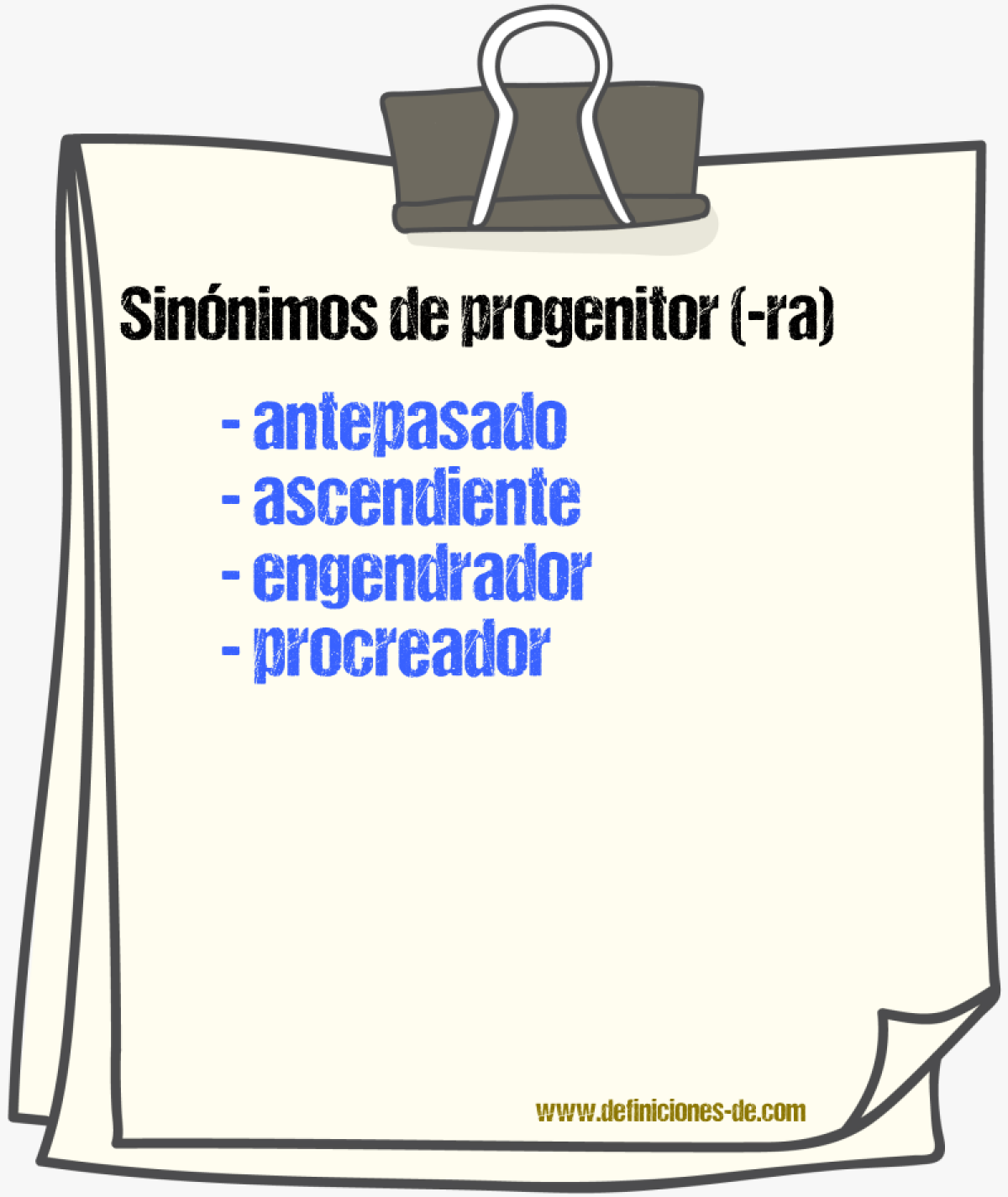 Sinnimos de progenitor