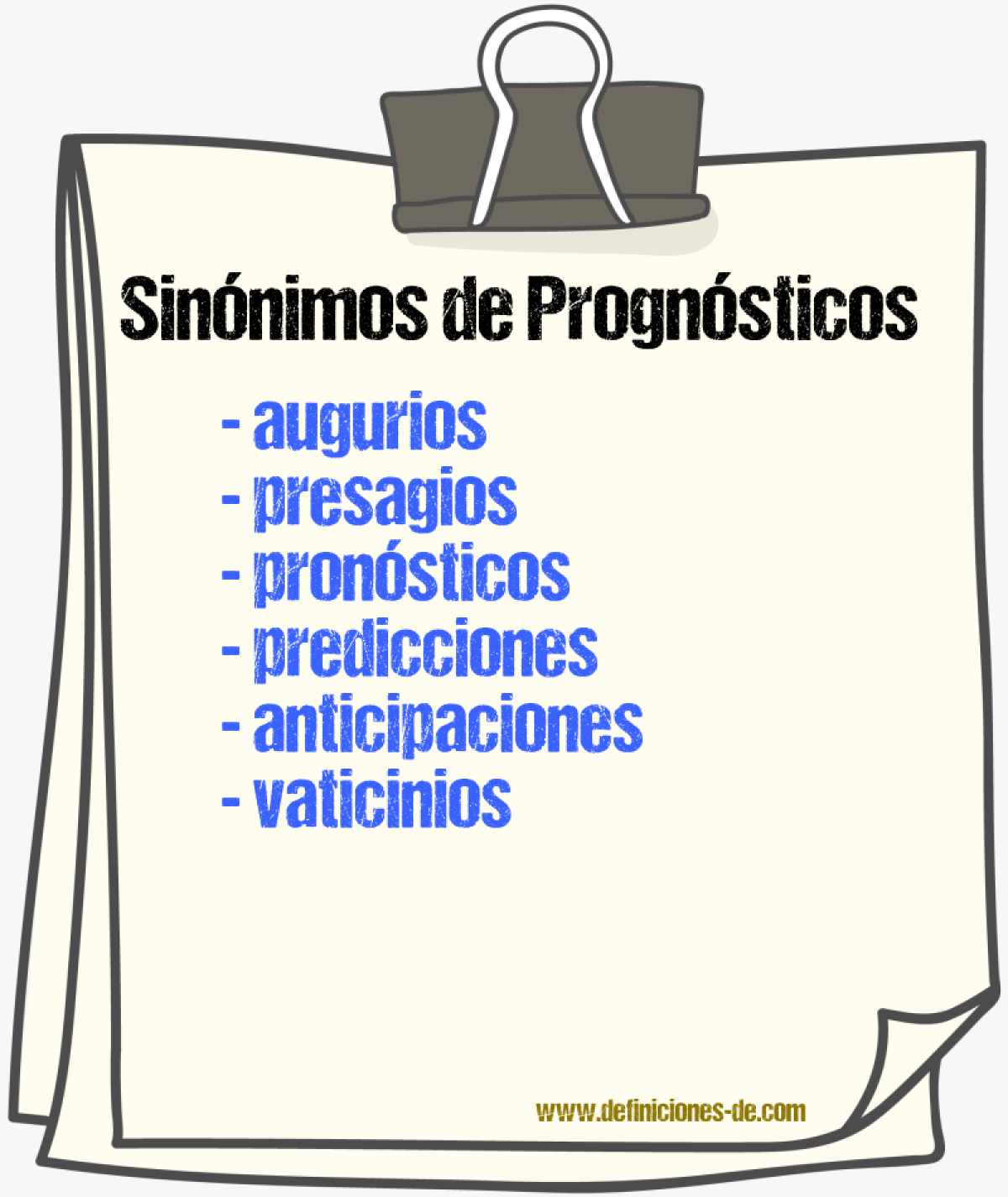 Sinónimos de prognósticos