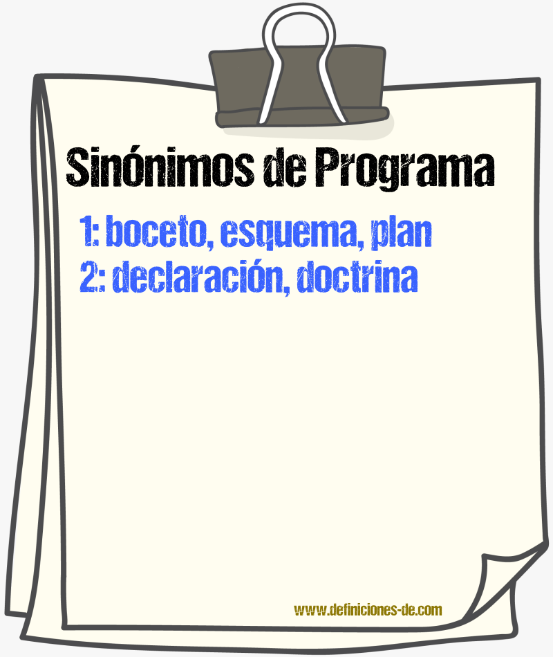 Sinnimos de programa