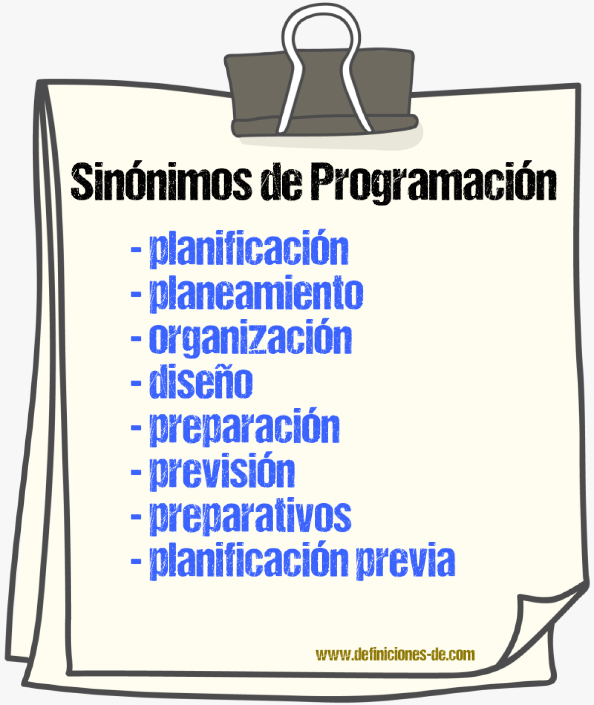 Sinónimos de programación