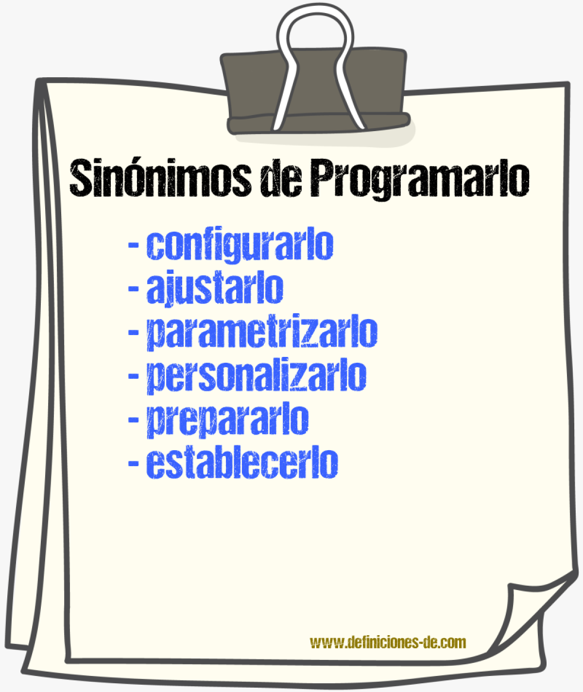 Sinónimos de programarlo