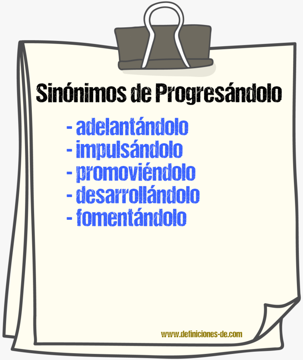 Sinónimos de progresándolo