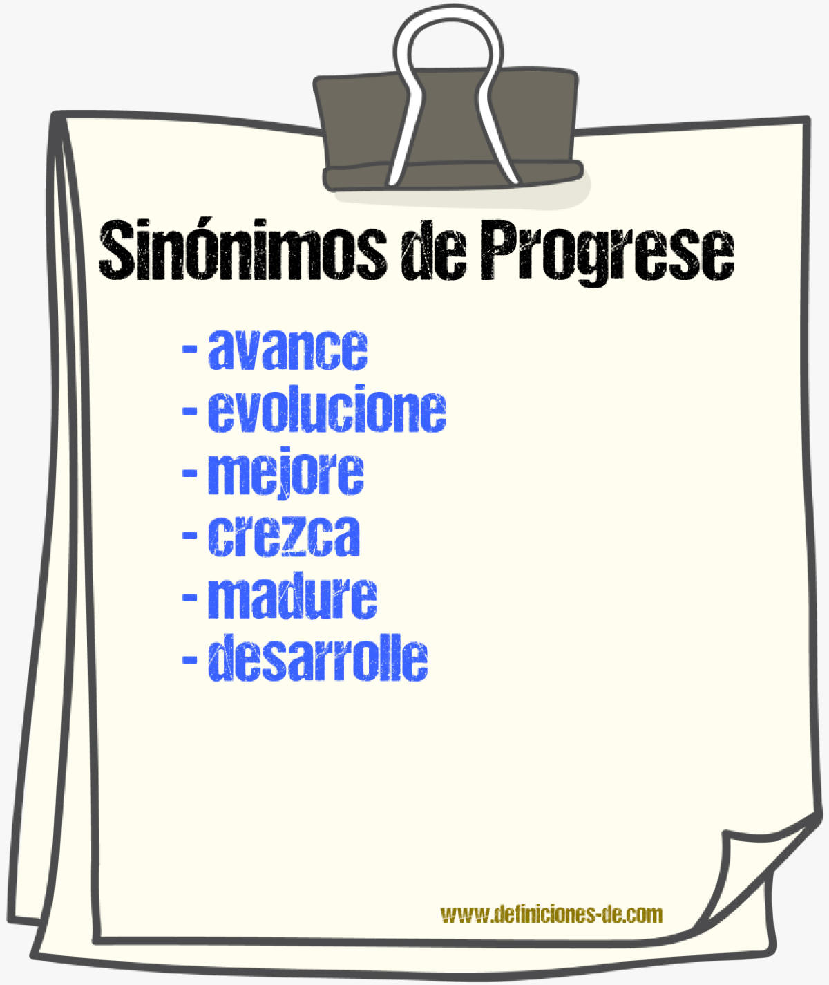 Sinónimos de progrese