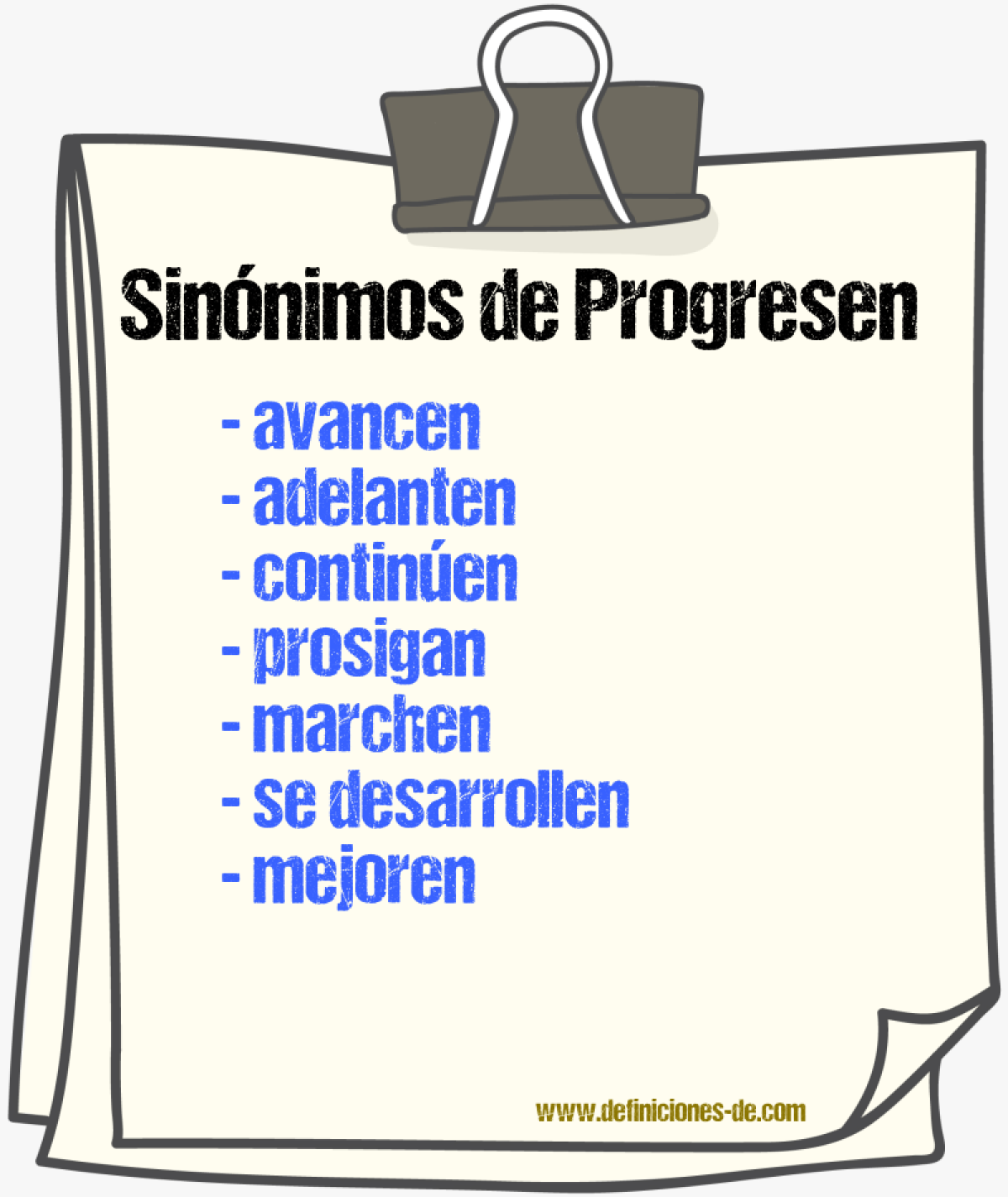 Sinónimos de progresen