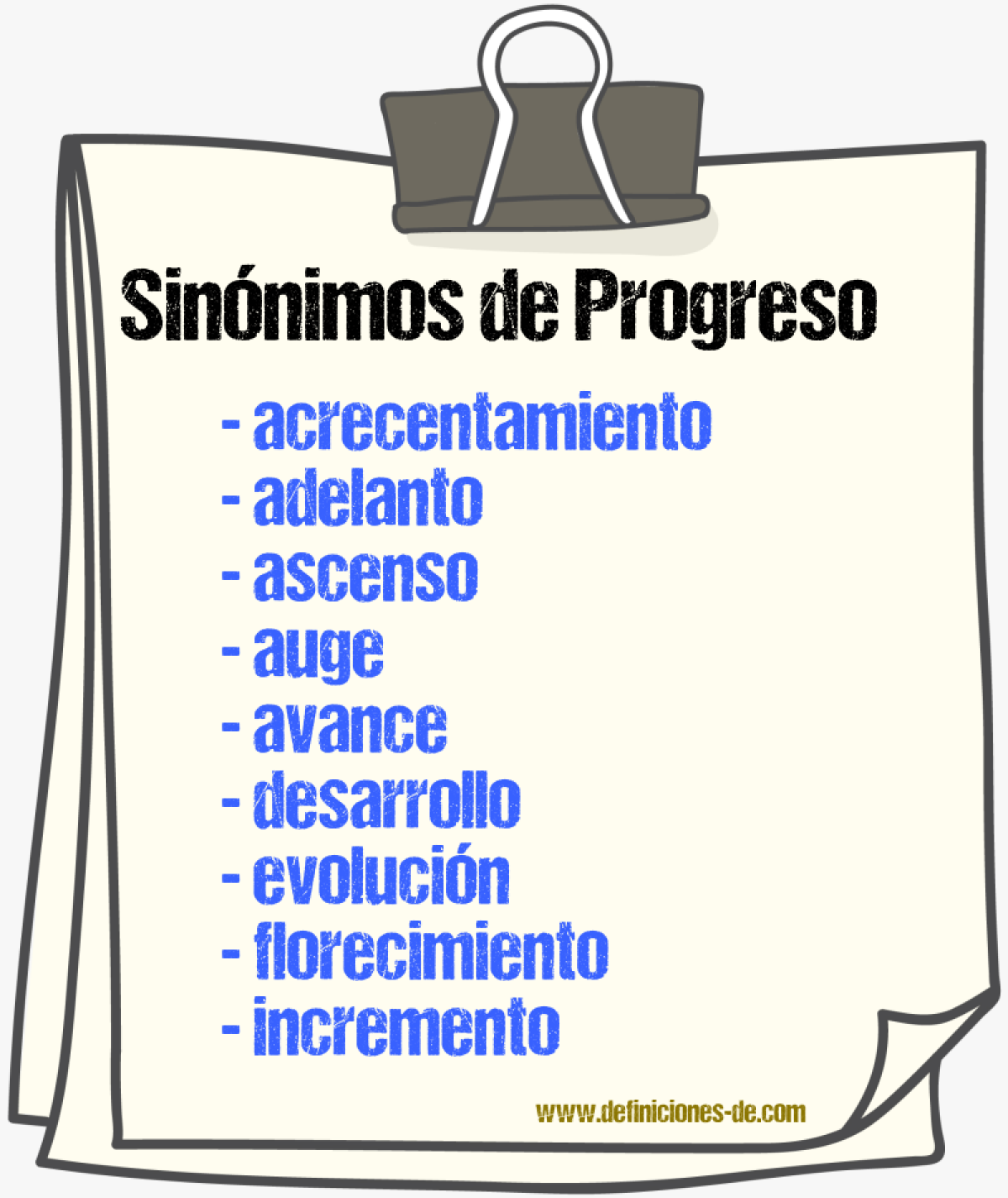 Sinnimos de progreso