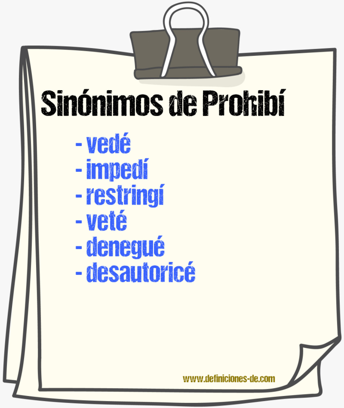 Sinónimos de prohibí