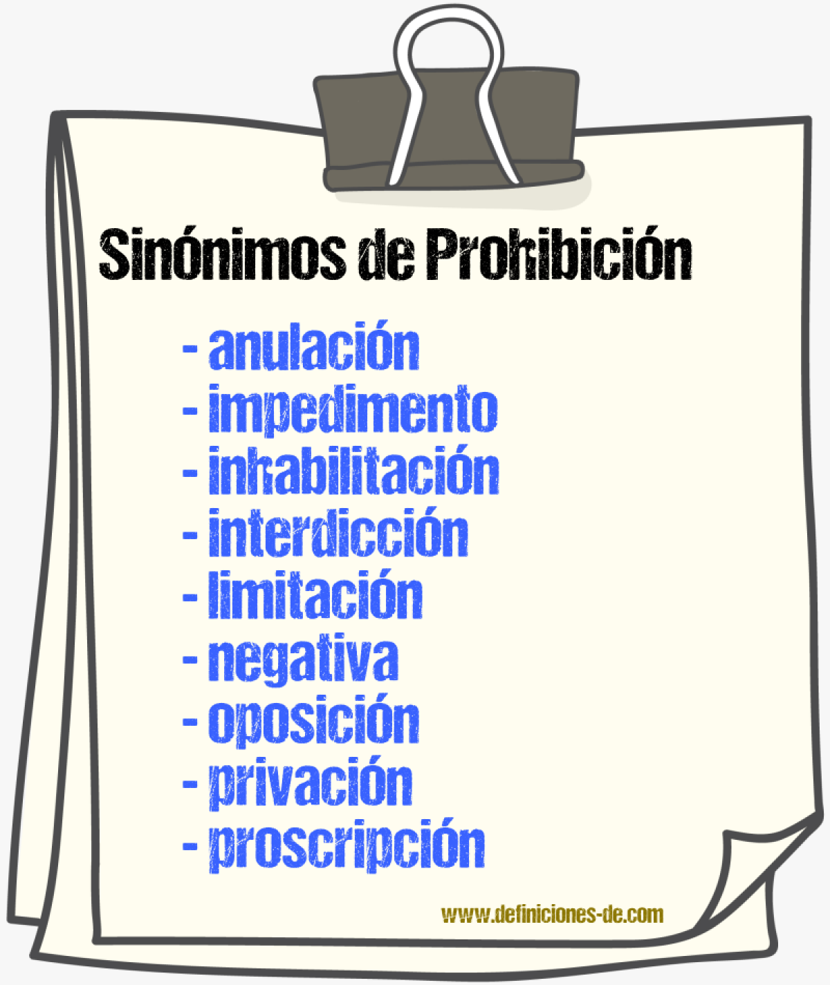 Sinnimos de prohibicin