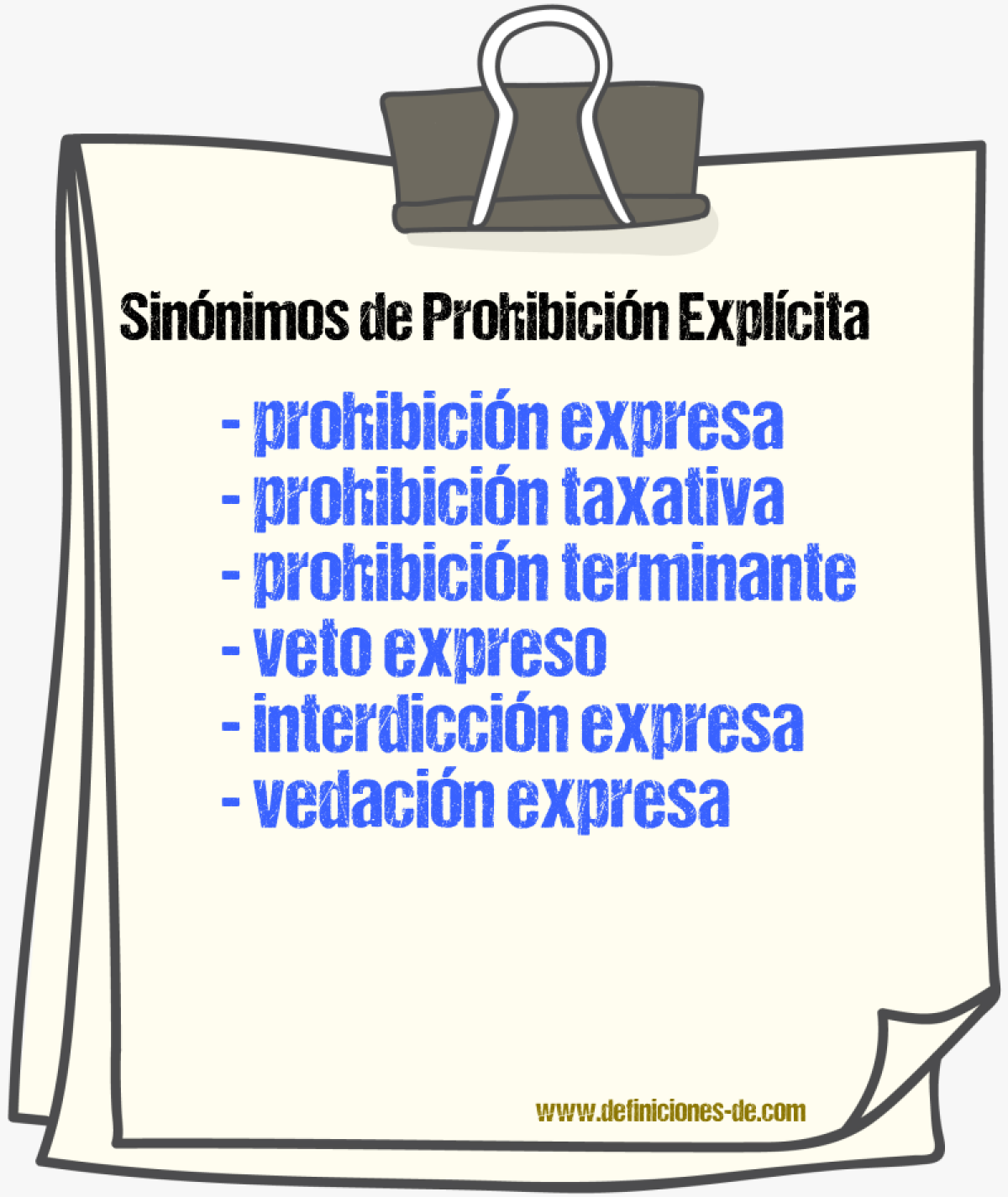 Sinónimos de prohibición explícita
