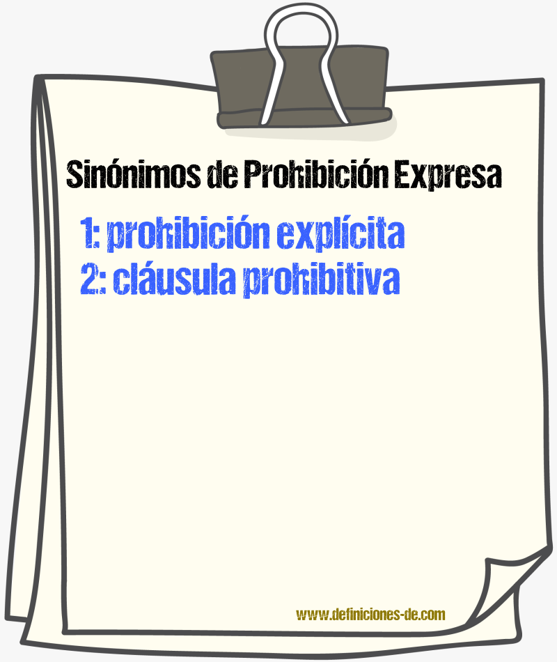 Sinónimos de prohibición expresa