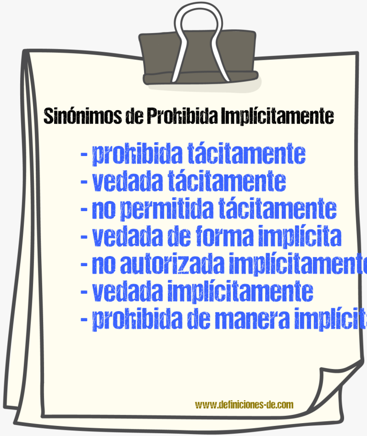 Sinónimos de prohibida implícitamente