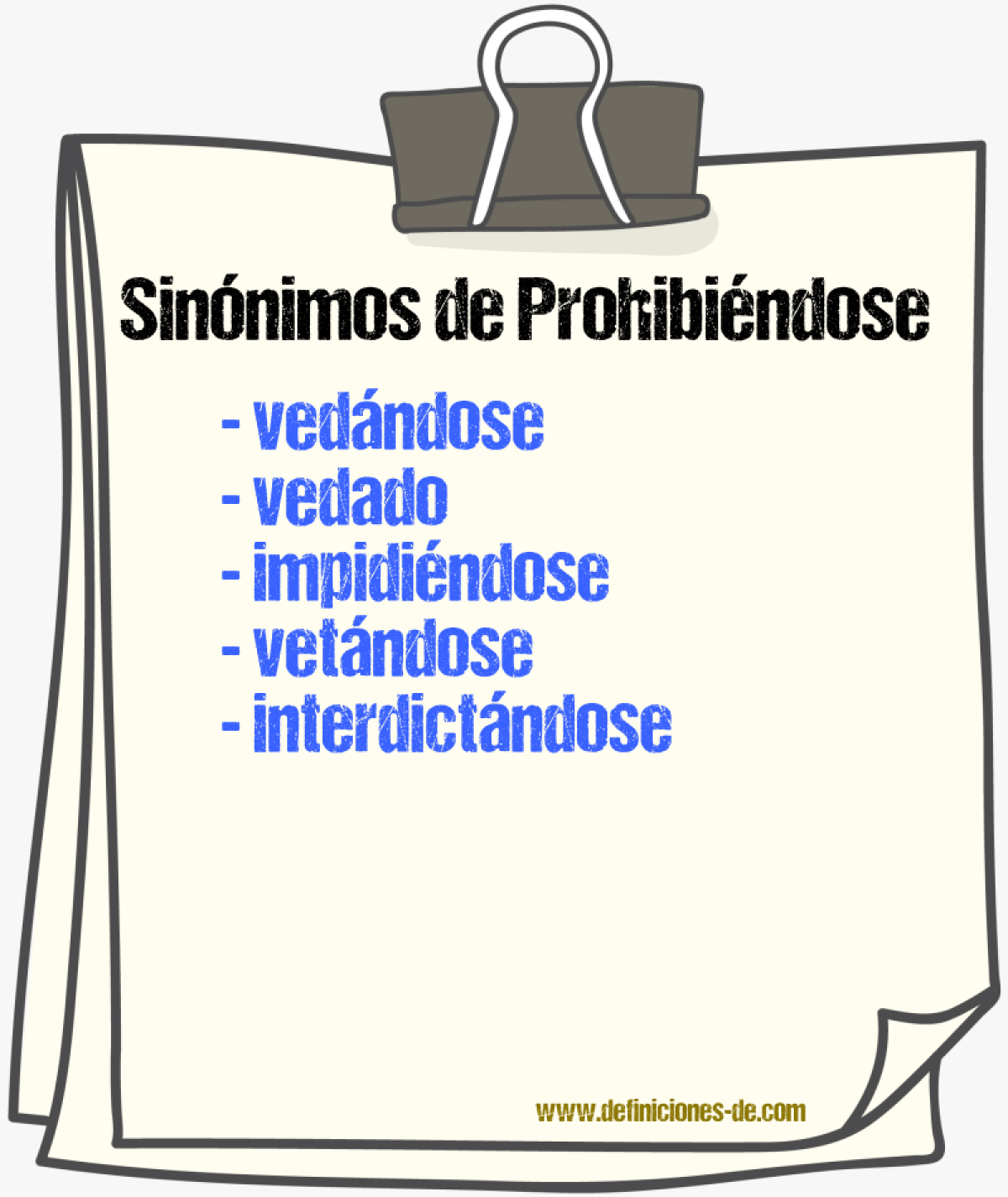 Sinónimos de prohibiéndose