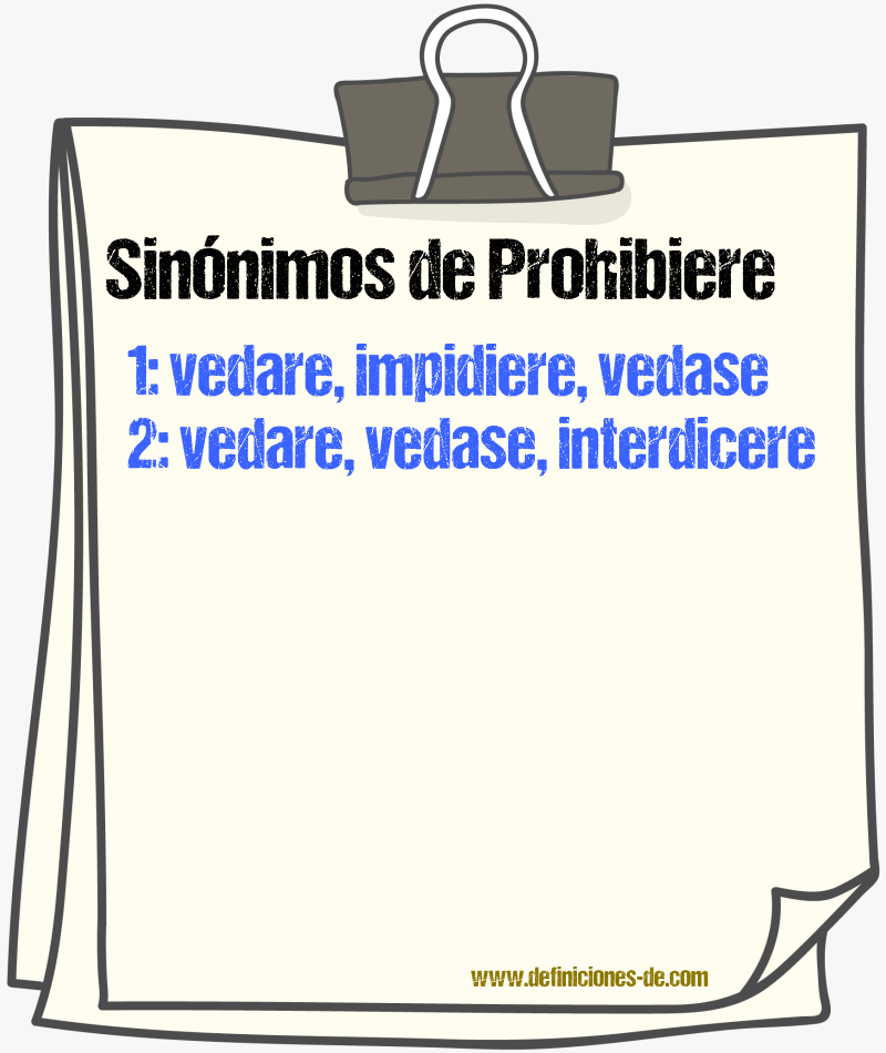 Sinónimos de prohibiere