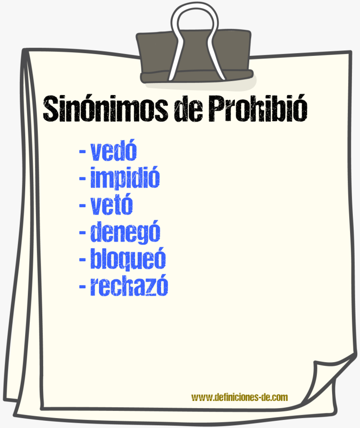 Sinónimos de prohibió