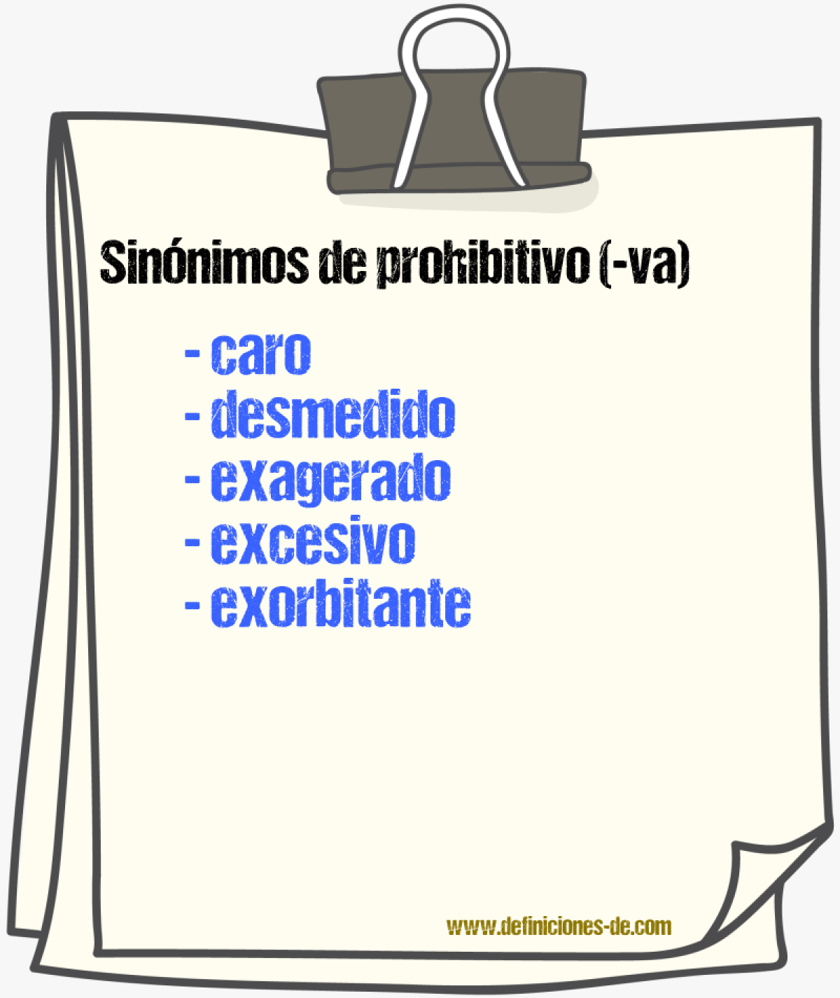 Sinnimos de prohibitivo