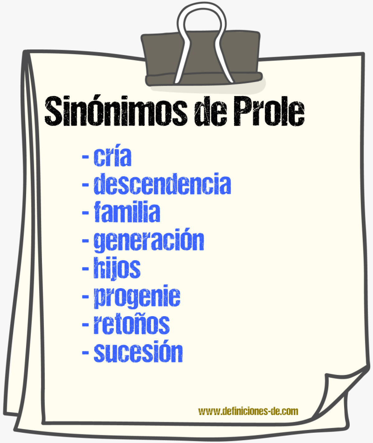 Sinnimos de prole