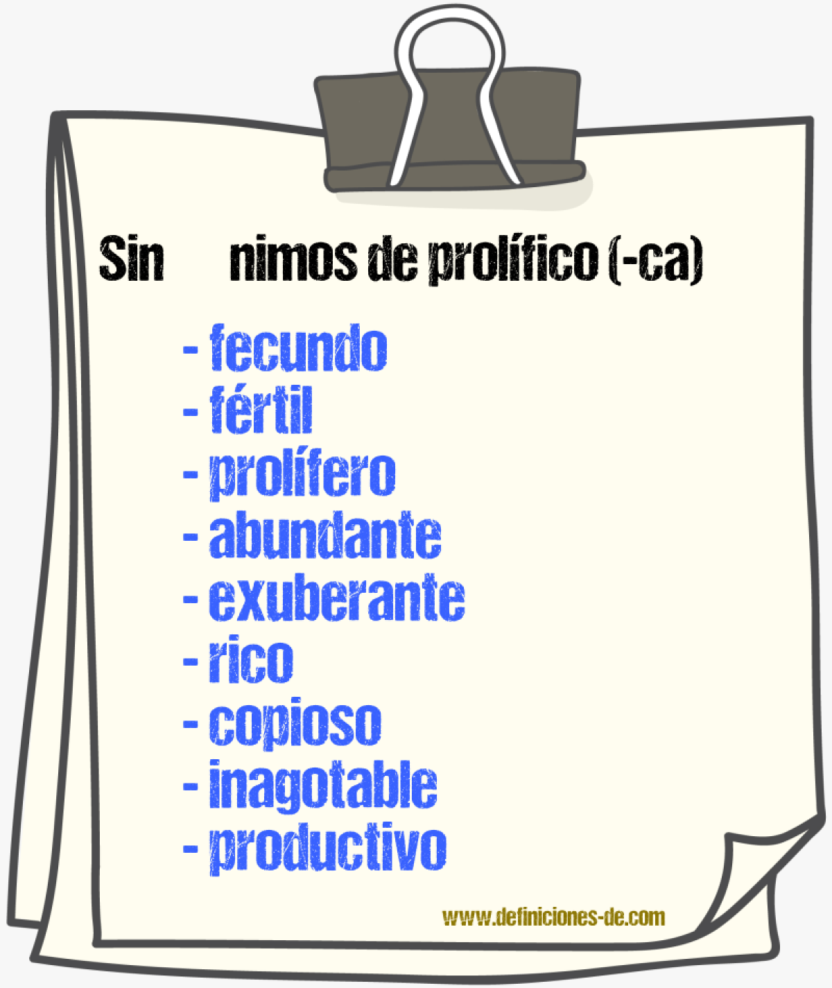 Sinnimos de prolfico