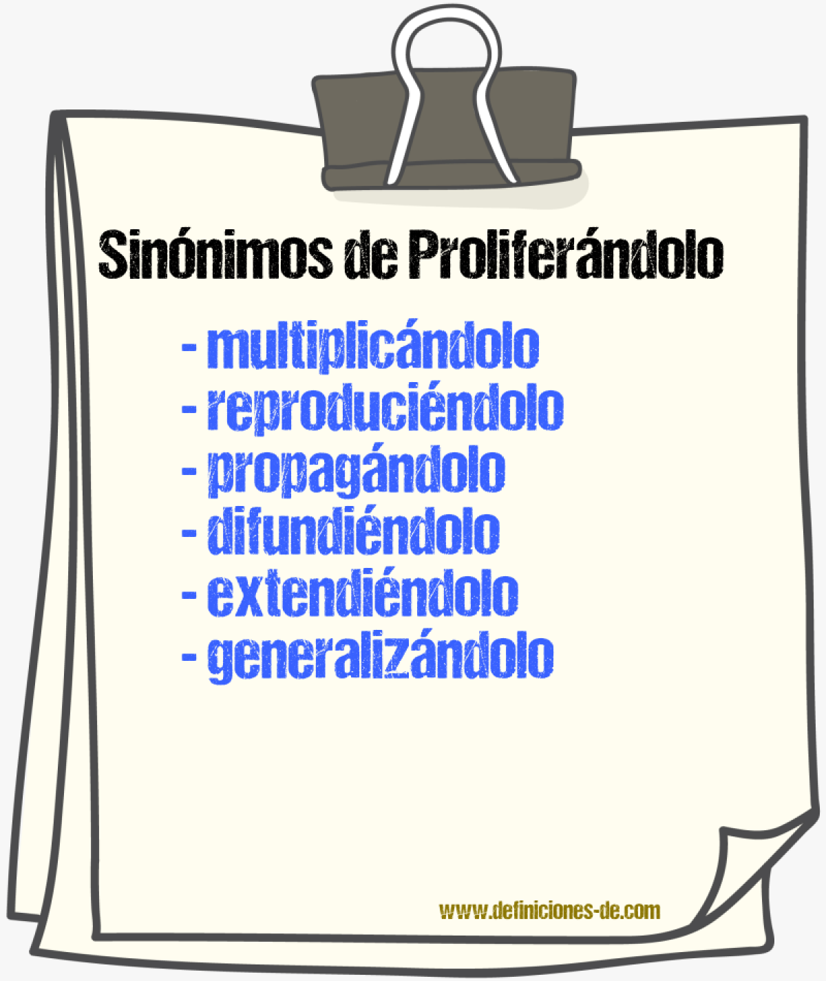 Sinónimos de proliferándolo