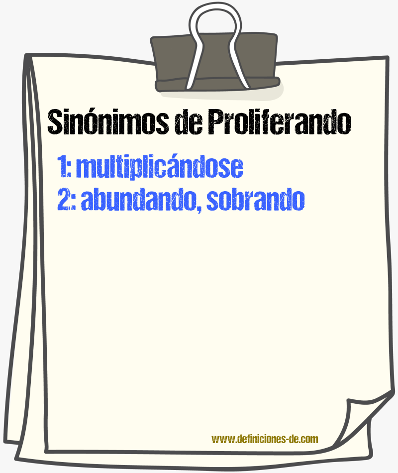 Sinónimos de proliferando