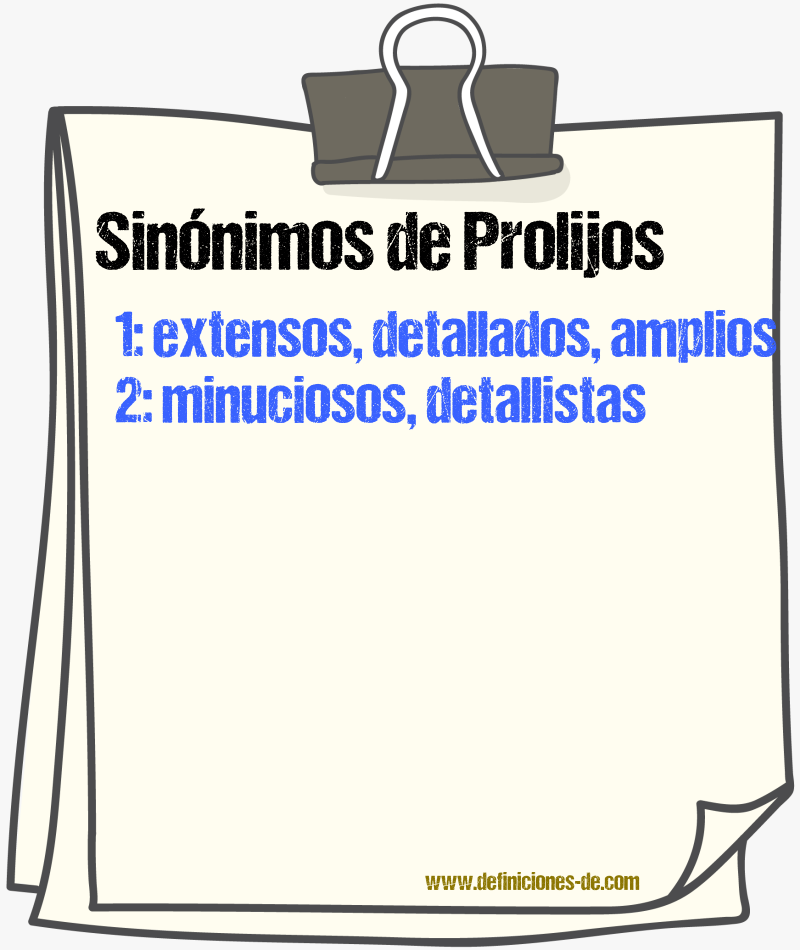 Sinónimos de prolijos