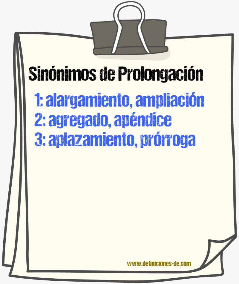 Sinnimos de prolongacin