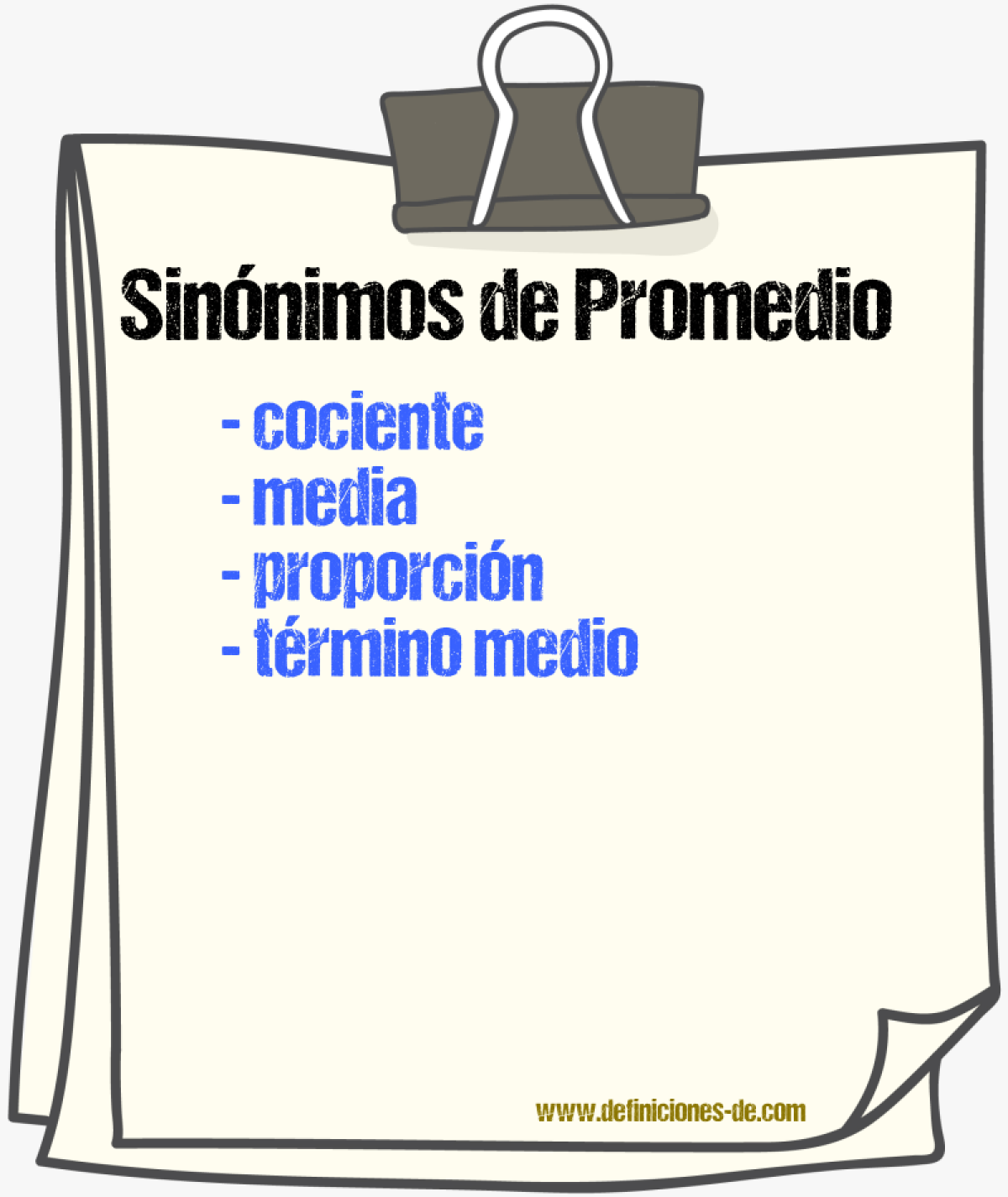 Sinnimos de promedio