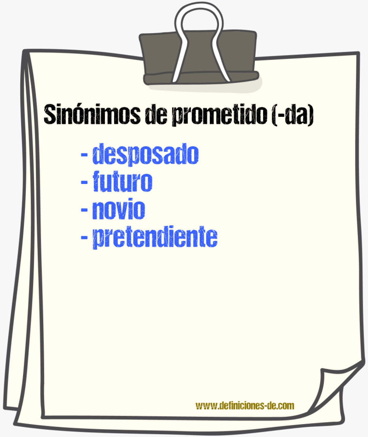 Sinnimos de prometido