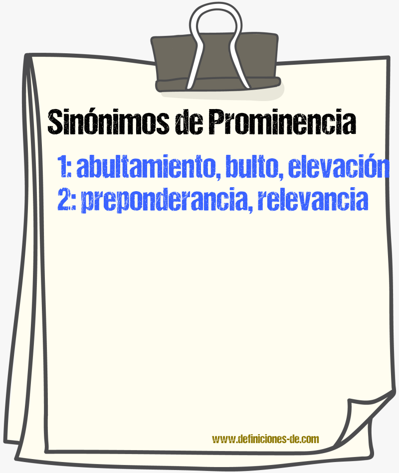 Sinnimos de prominencia