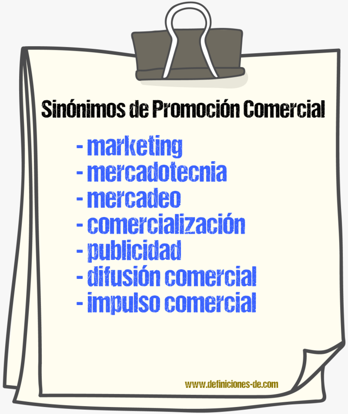 Sinónimos de promoción comercial