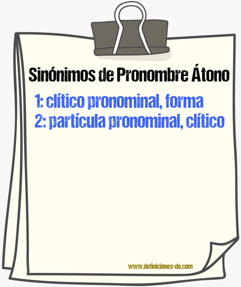 Sinónimos de pronombre átono