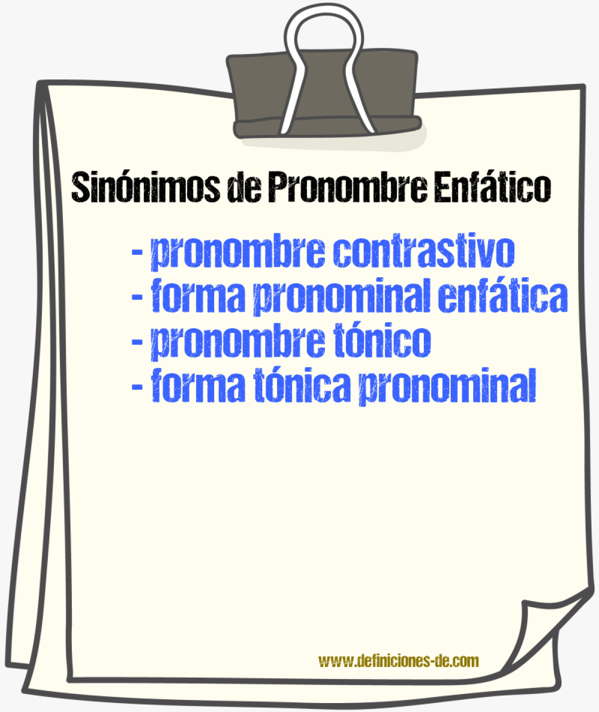 Sinónimos de pronombre enfático