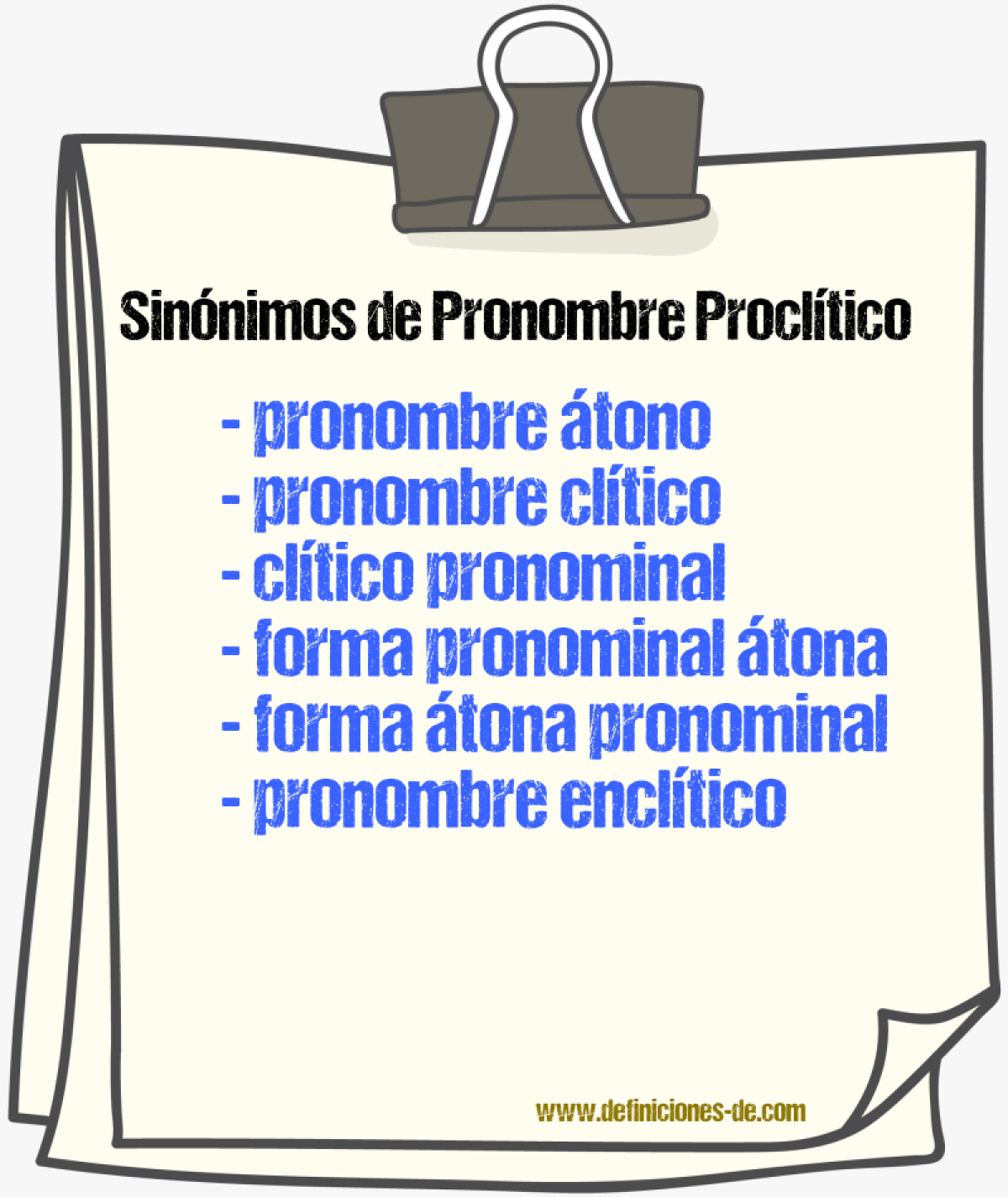 Sinónimos de pronombre proclítico