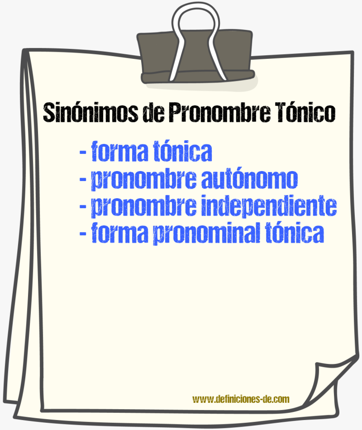 Sinónimos de pronombre tónico