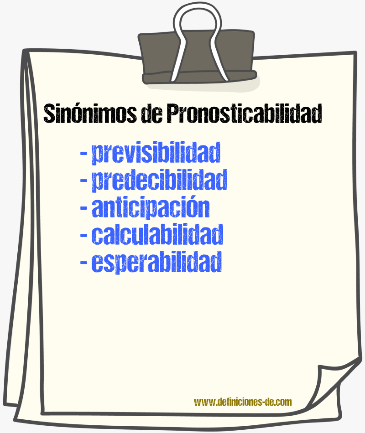 Sinónimos de pronosticabilidad