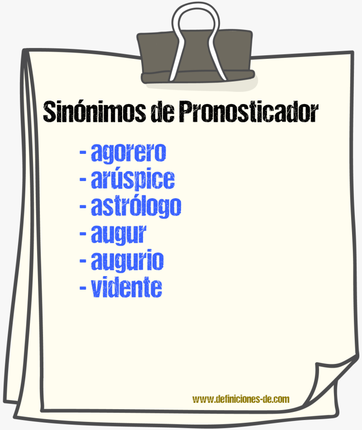 Sinnimos de pronosticador