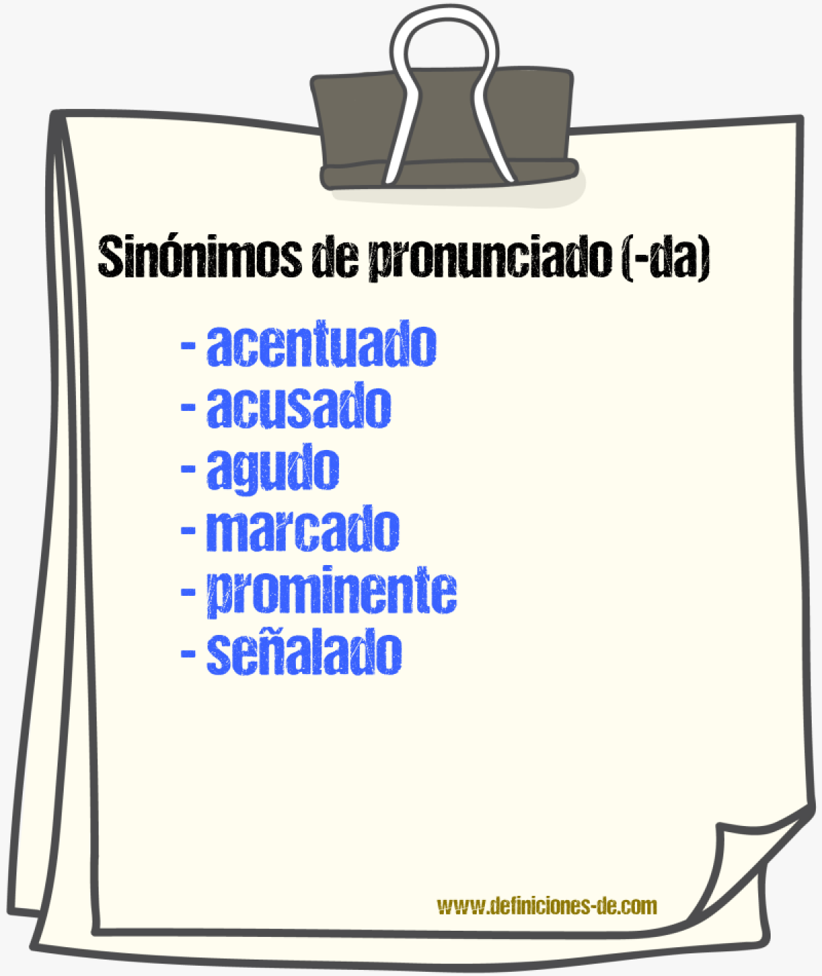 Sinnimos de pronunciado