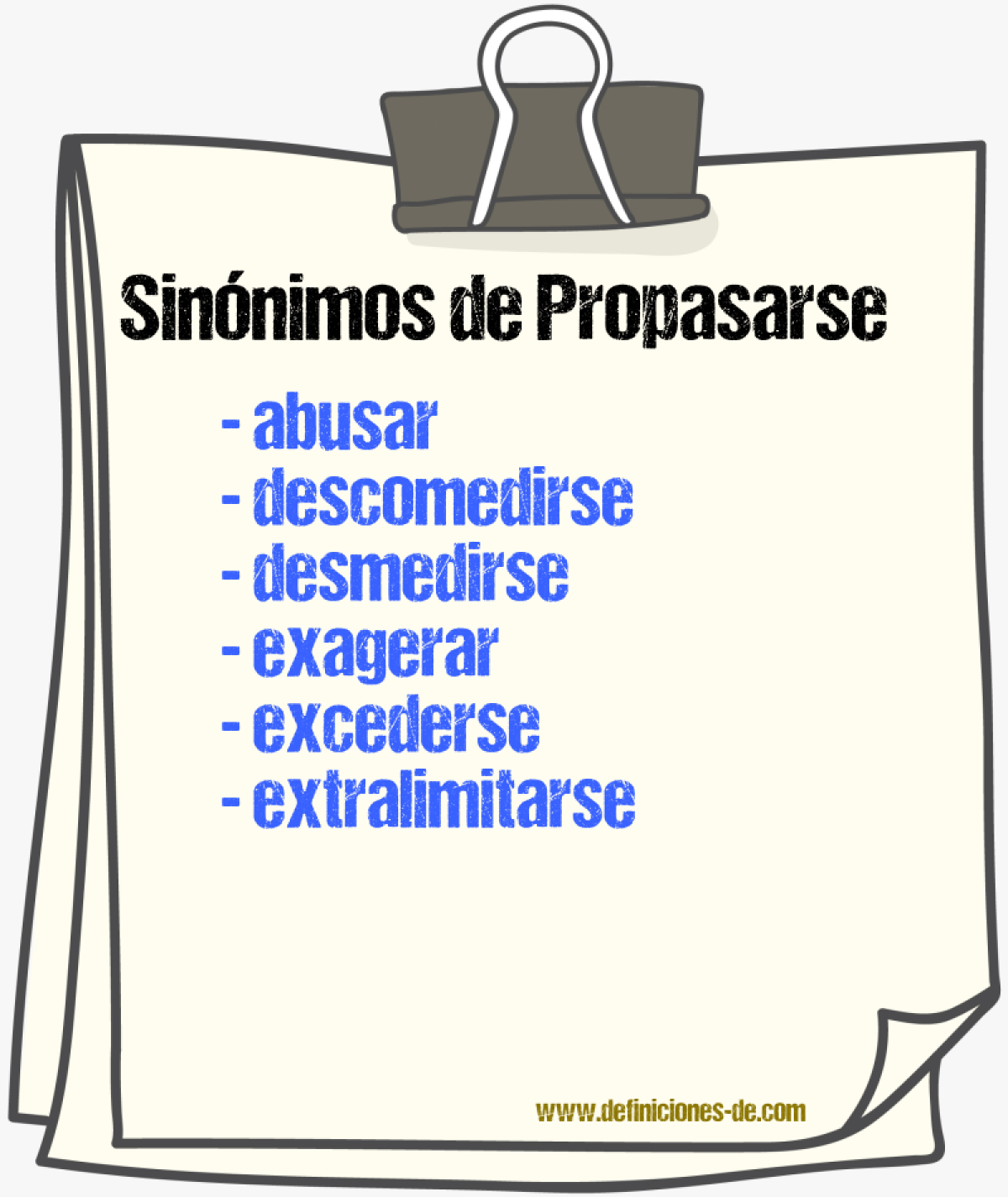 Sinnimos de propasarse