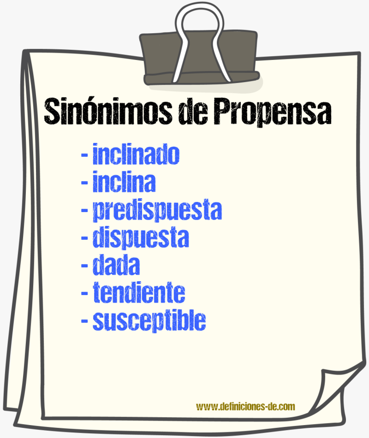 Sinónimos de propensa