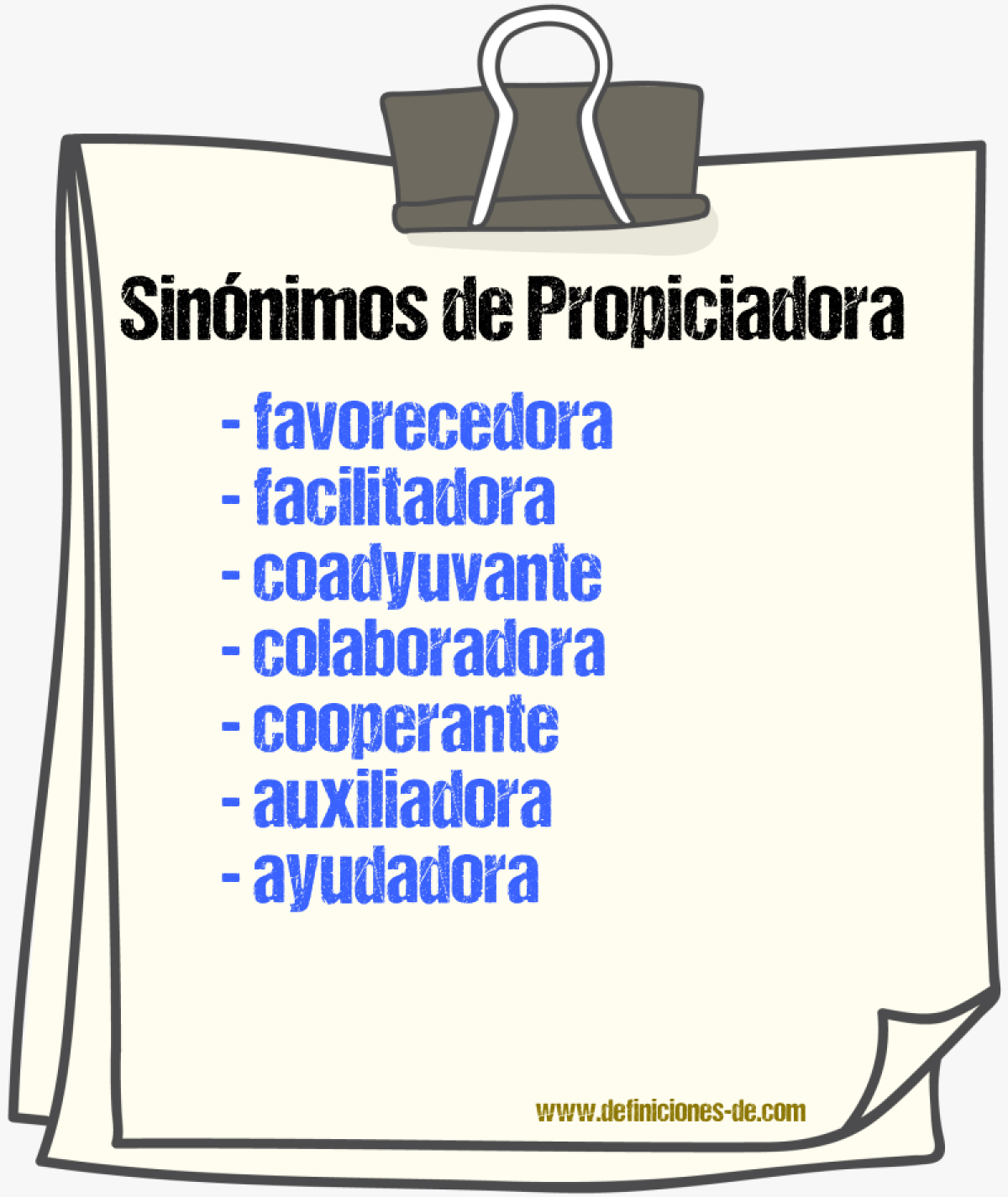 Sinónimos de propiciadora