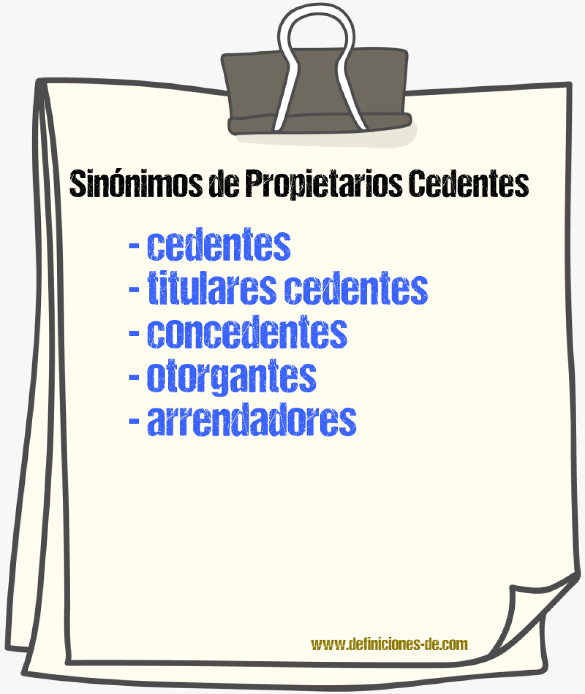 Sinónimos de propietarios cedentes