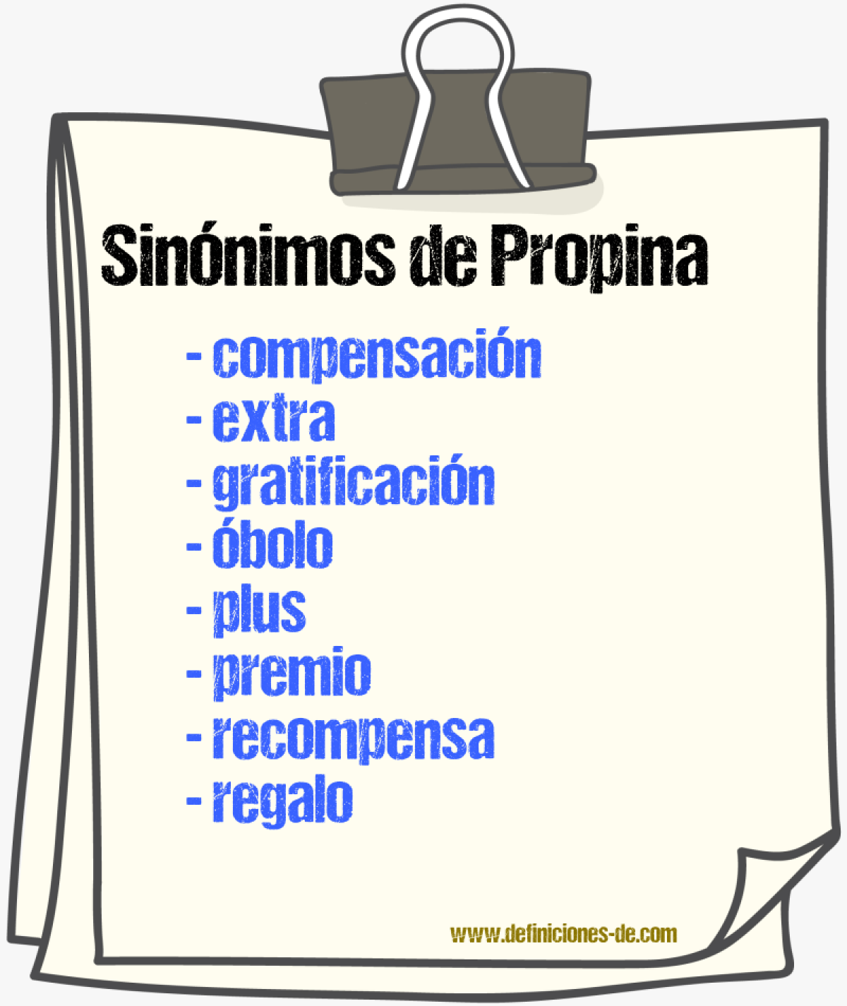 Sinnimos de propina