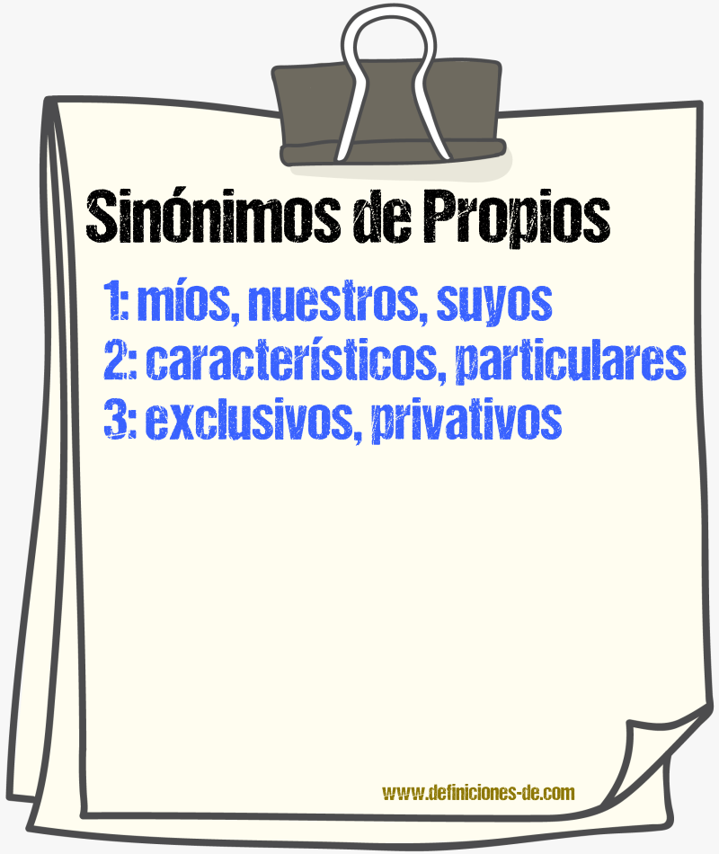 Sinónimos de propios