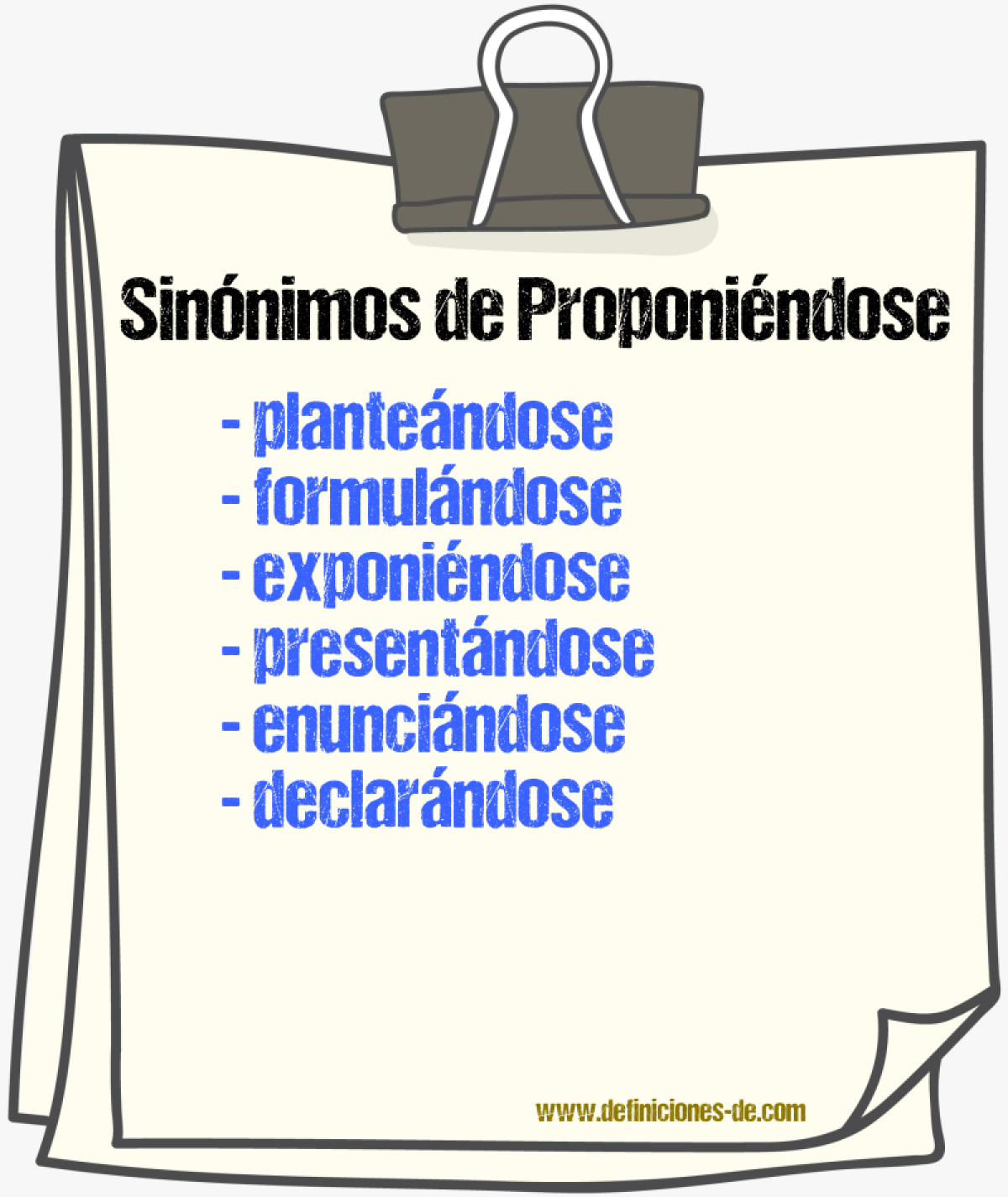 Sinónimos de proponiéndose