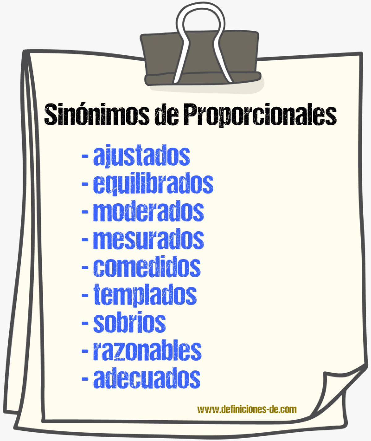 Sinónimos de proporcionales