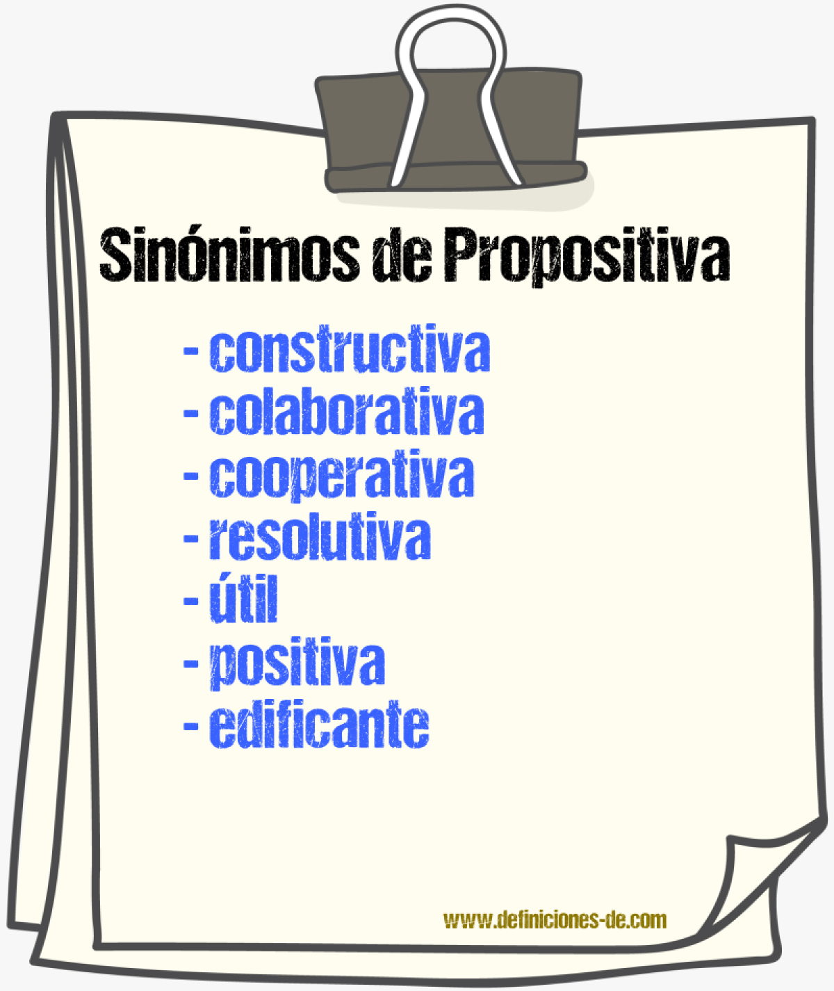 Sinónimos de propositiva