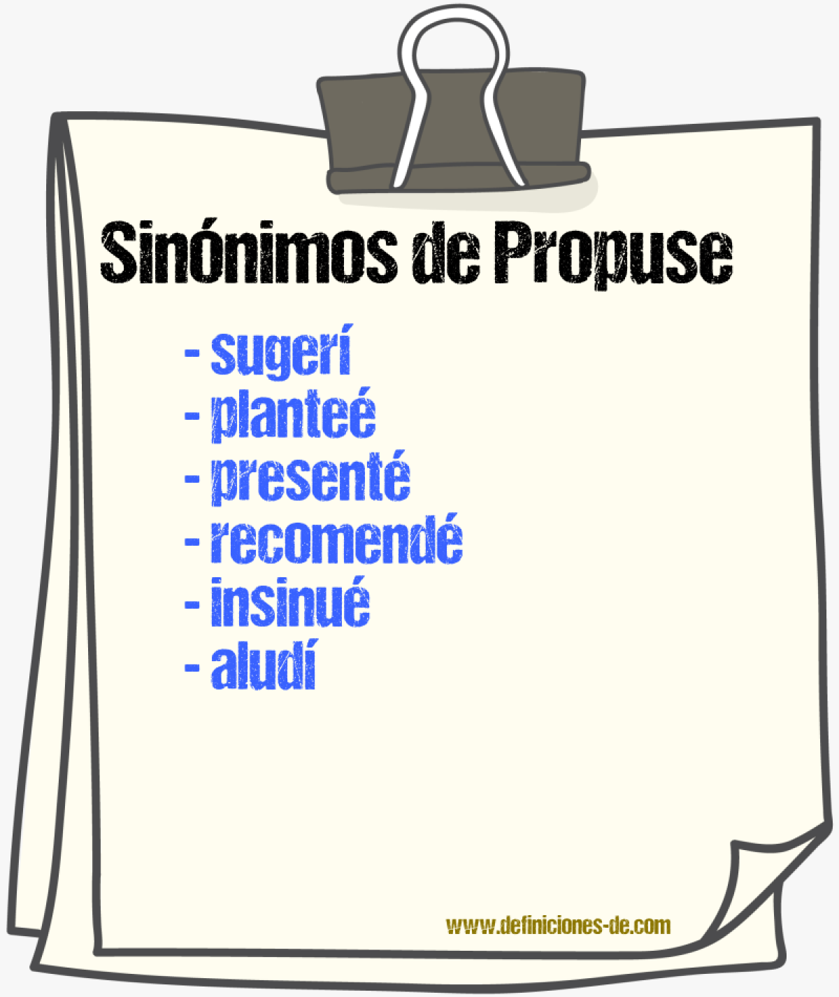 Sinónimos de propuse