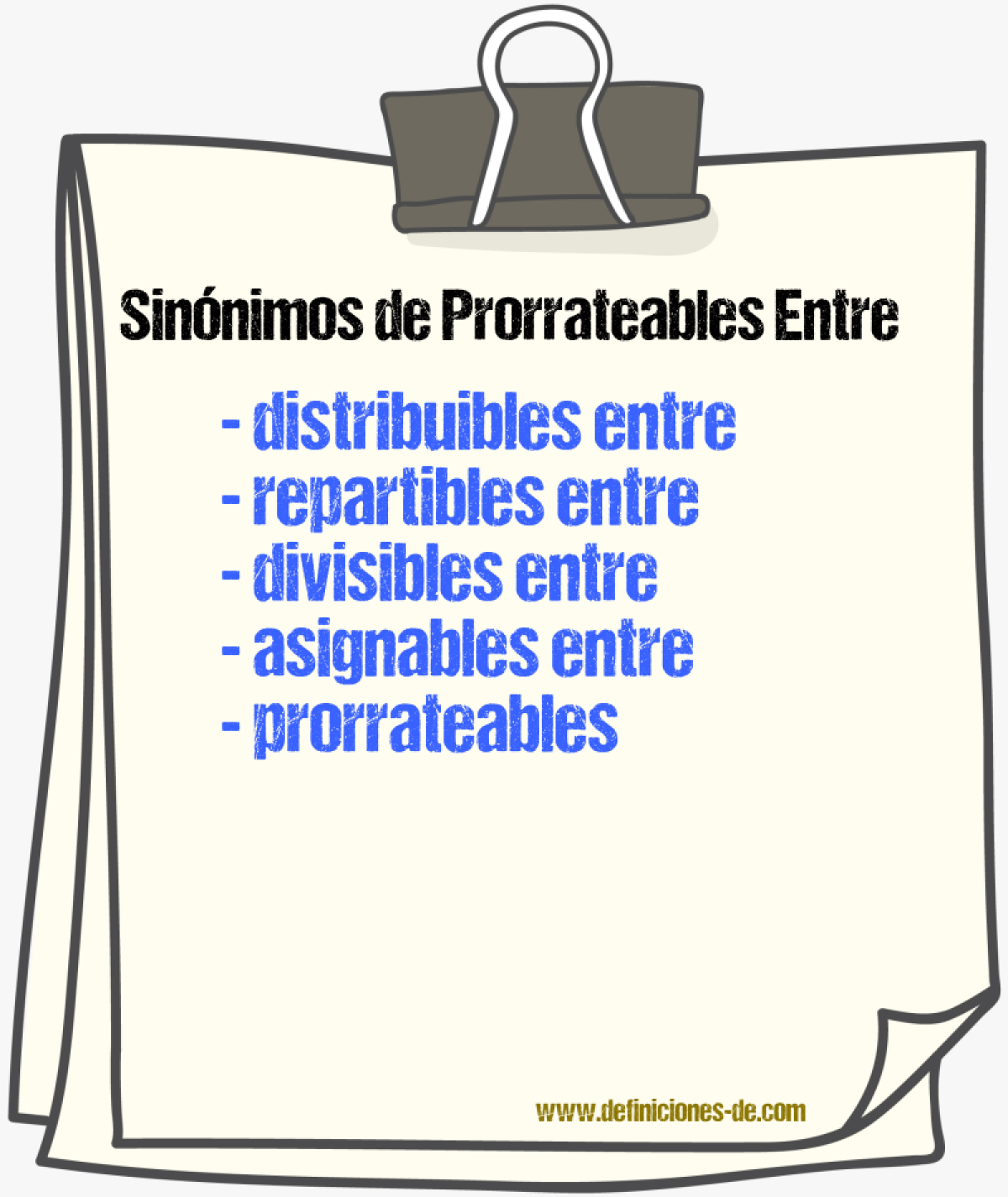 Sinónimos de prorrateables entre